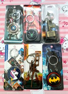 Action Figures Keychains 6 Pcs