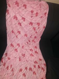 New Pink Floral Ruffle Maxi Dress