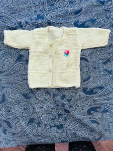 light yellow Handmade Baby Sweater Set
