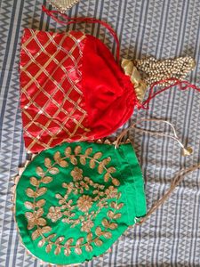 Embroidered Potli Bags - Set of 2