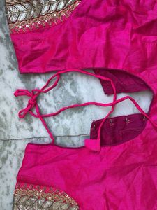 Pink Embellished Readymade Blouse