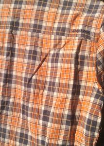 Orange &amp; Navy Plaid Button-Up Shirt