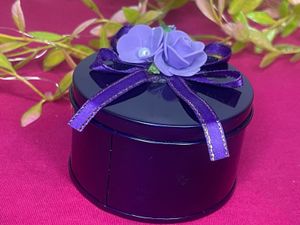 Vintage Purple Tin  storage Box