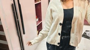 Cream Ribbed Button-Up Cardigan