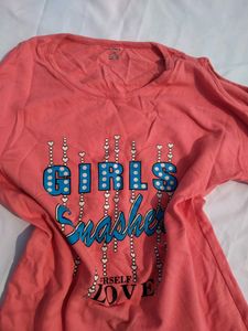 Shoulder Cut Full Sleeve Women Cotton Tee