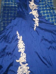 Elegant Blue Embroidered gown