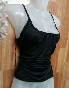 Black Ruched Tank Top