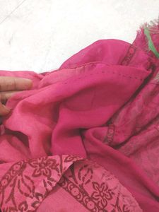 Maroon Floral Saree with Blouse