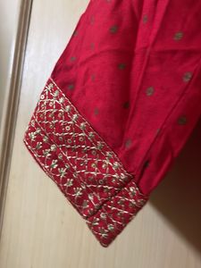 Elegant Red Embroidered Kurta