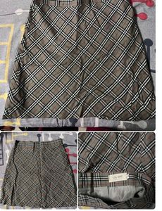 Checked A-line Skirt