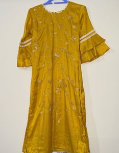 mustard Sharara set