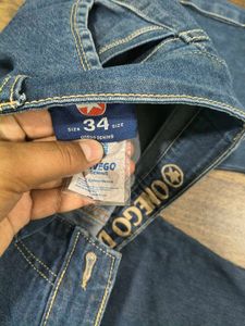 Men's Blue Cargo Jeans