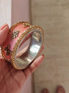 Elegant Pink Silk Thread Bangle