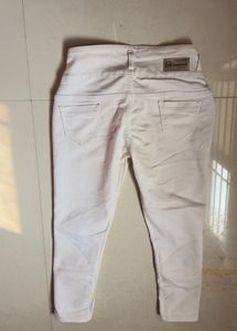 Distressed White Denim Jeans