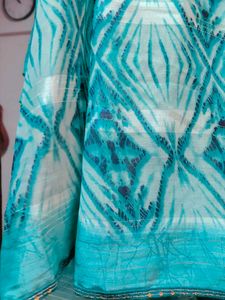 Boho Tie-Dye blue saree