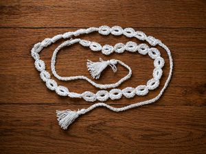 White Crochet Waist Chain with Tassels
