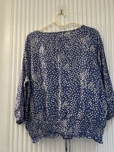Blue &amp; White Polka Dot Top
