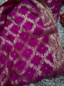 Vibrant Magenta Brocade Saree