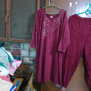Maroon Kurta Set with Trousers