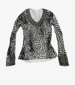 Y2K Leopard print top
