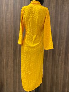 Yellow Embroidery Long Shrug