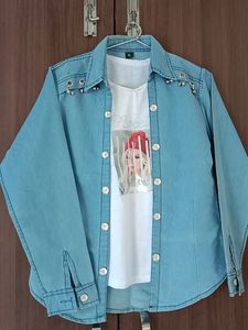 Denim Shirt Like Top