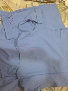 Elegant Blue Kurta Set with Intricate Embroidery