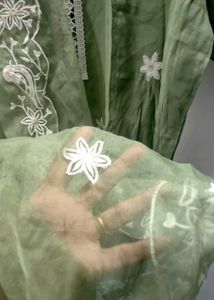 Elegant pastel Green Embroidered Kurta Set