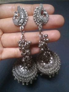 Silver plated Oxidation Jhumka