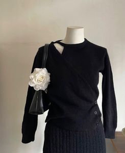 Chic Black Cut-Out Sweater