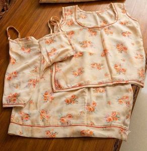 Floral Print Silk lehenga dress
