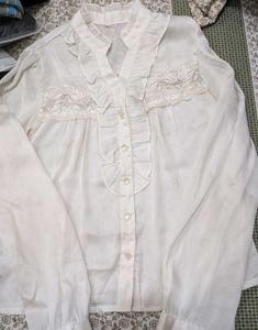Elegant White Ruffle Blouse