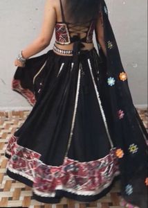 Stylish Black Embroidered Lehenga Choli