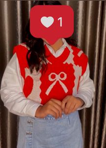 URBANIC Festive Korean Knit Sweater Vest