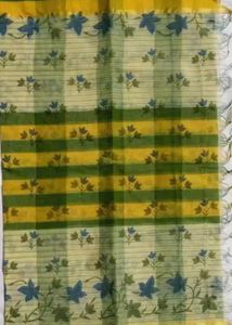 Fancy Pure Cotton Saree With Blouse Piece ❣️❣️❣️