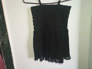 Smocked Black Camisole Top