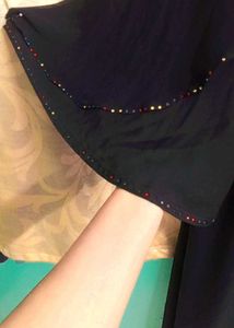 Elegant Black Abaya with Embellished Sleeves