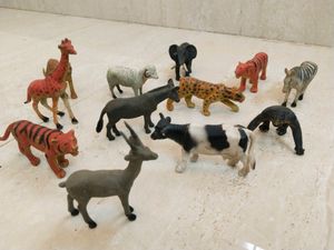 14 Pieces Jungle Annimals,  Bullock Cart,Tea Set