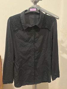Chic Black Lace Detail Top