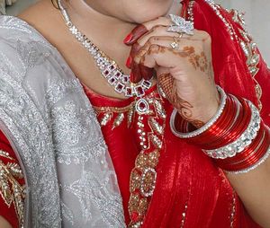 Red Jimmy Choo Embroidered Saree