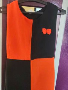 Color Block Dress with Bow Accent
