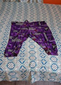 Vibrant Purple Floral Print half Pants