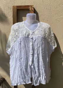 Lace Detail White Top