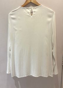 MANGO Elegant White Lace Details Top