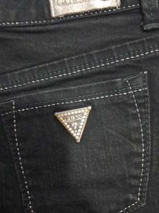 Guess Black Denim Mini Skirt
