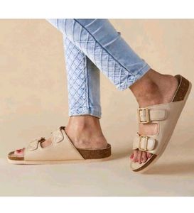 Neeman's Unisex Cream Strappy Comfy Cork Sandal