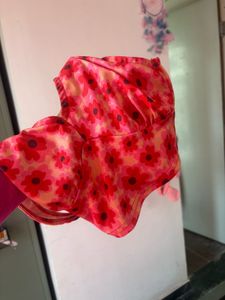 Cute Floral Halter Neck Crop Top
