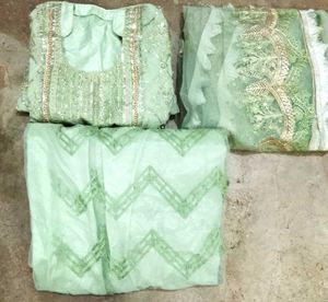 Elegant Mint Green Embellished Kurta Set