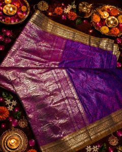 Beautiful Purple Silk Saree