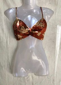 11175. Chic Floral Twist Front Crop Top